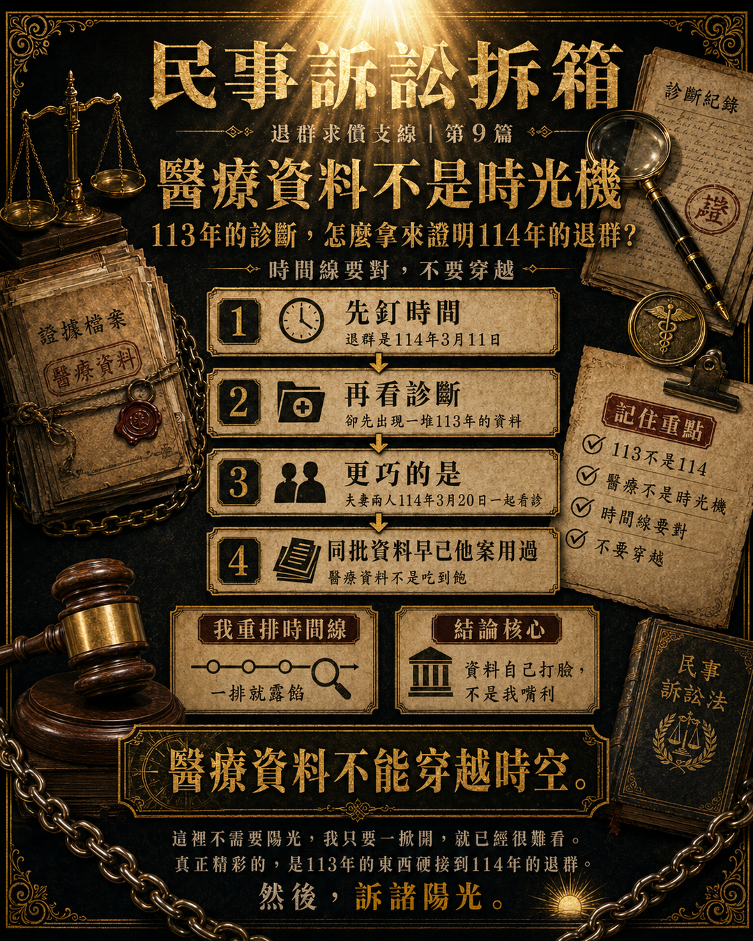 醫療資料不是時光機:113年的診斷,怎麼拿來證明114年的退群?