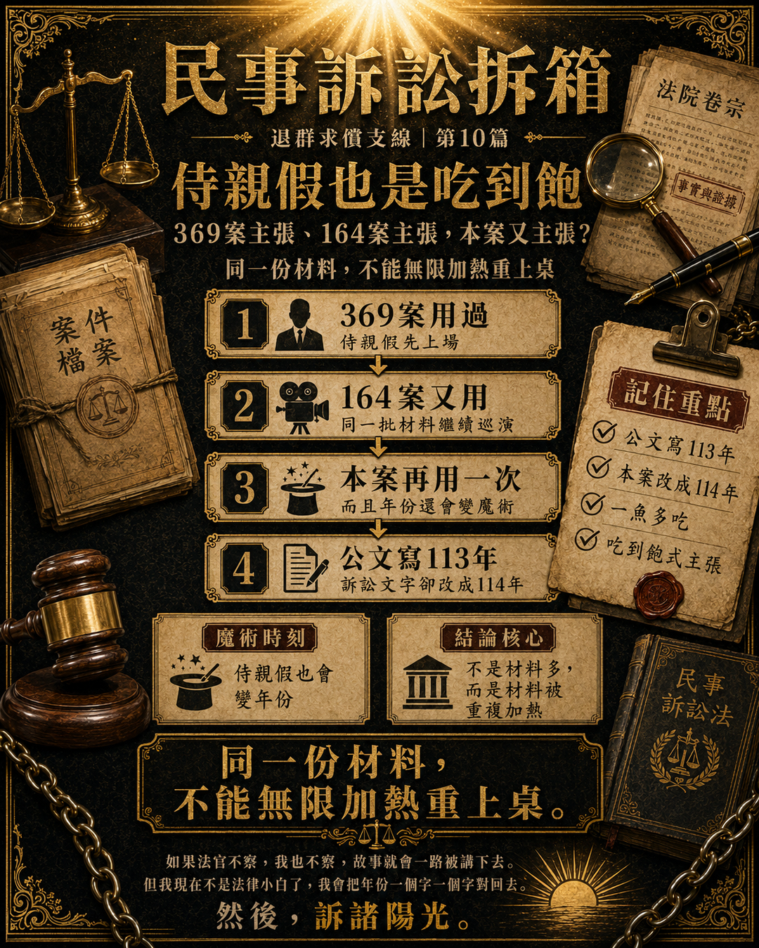 侍親假也是吃到飽:369案主張、164案主張,本案又主張?