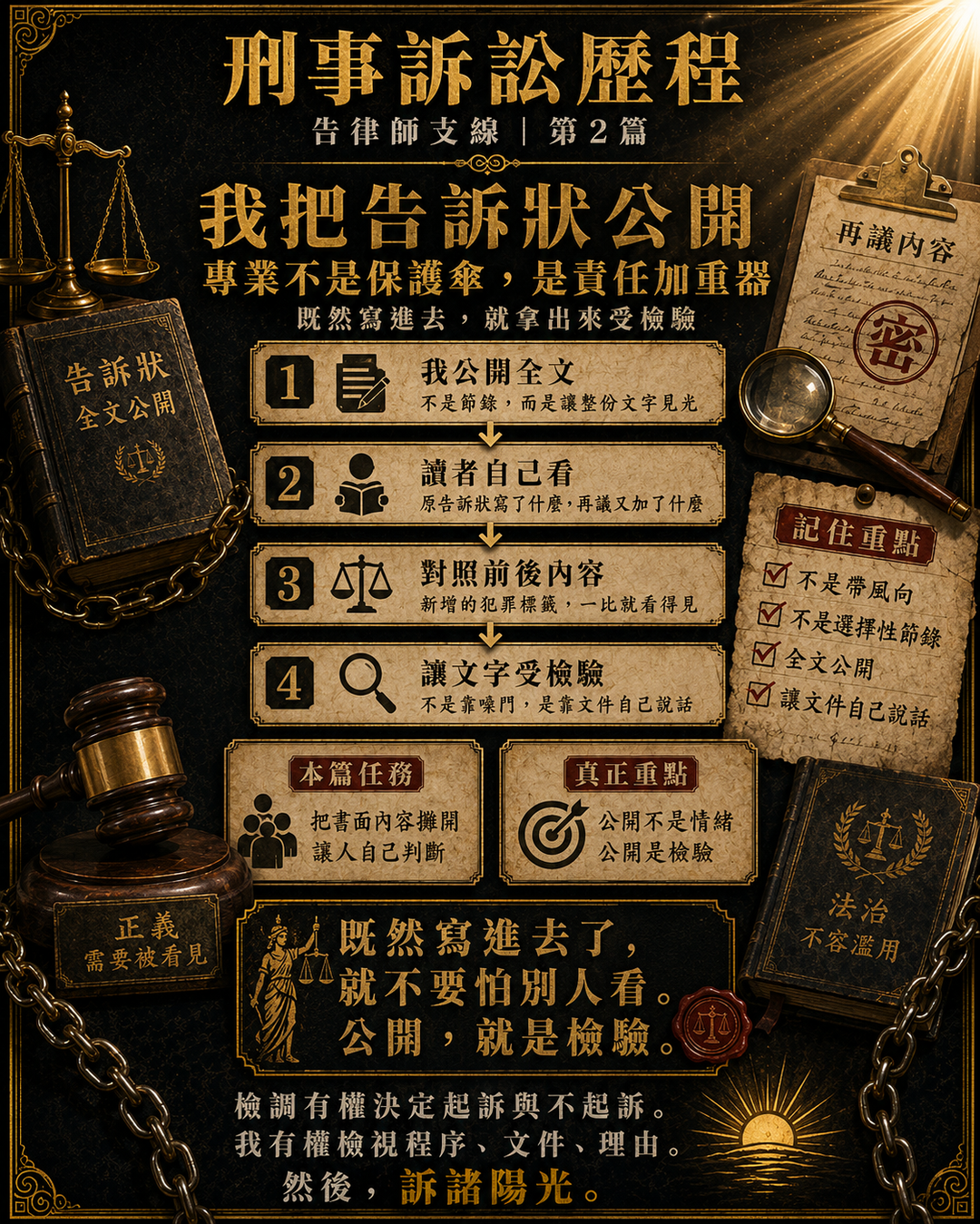 我把告訴狀公開：原件進司法，公開版進陽光