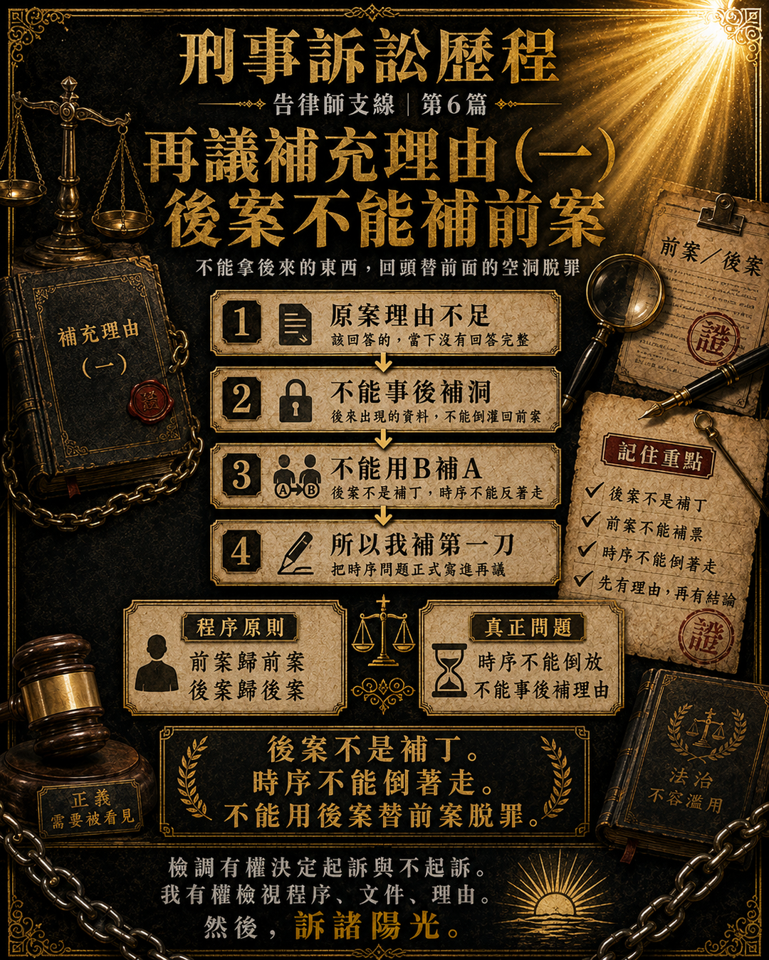再議補充理由（一）：後案不能補前案