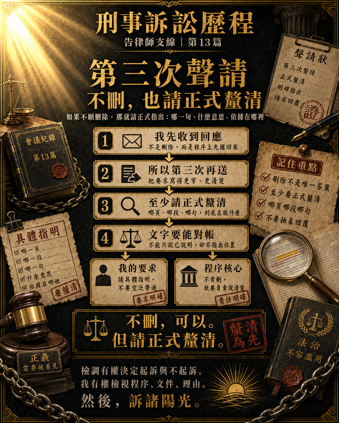 第三次聲請：不刪，也請正式釐清