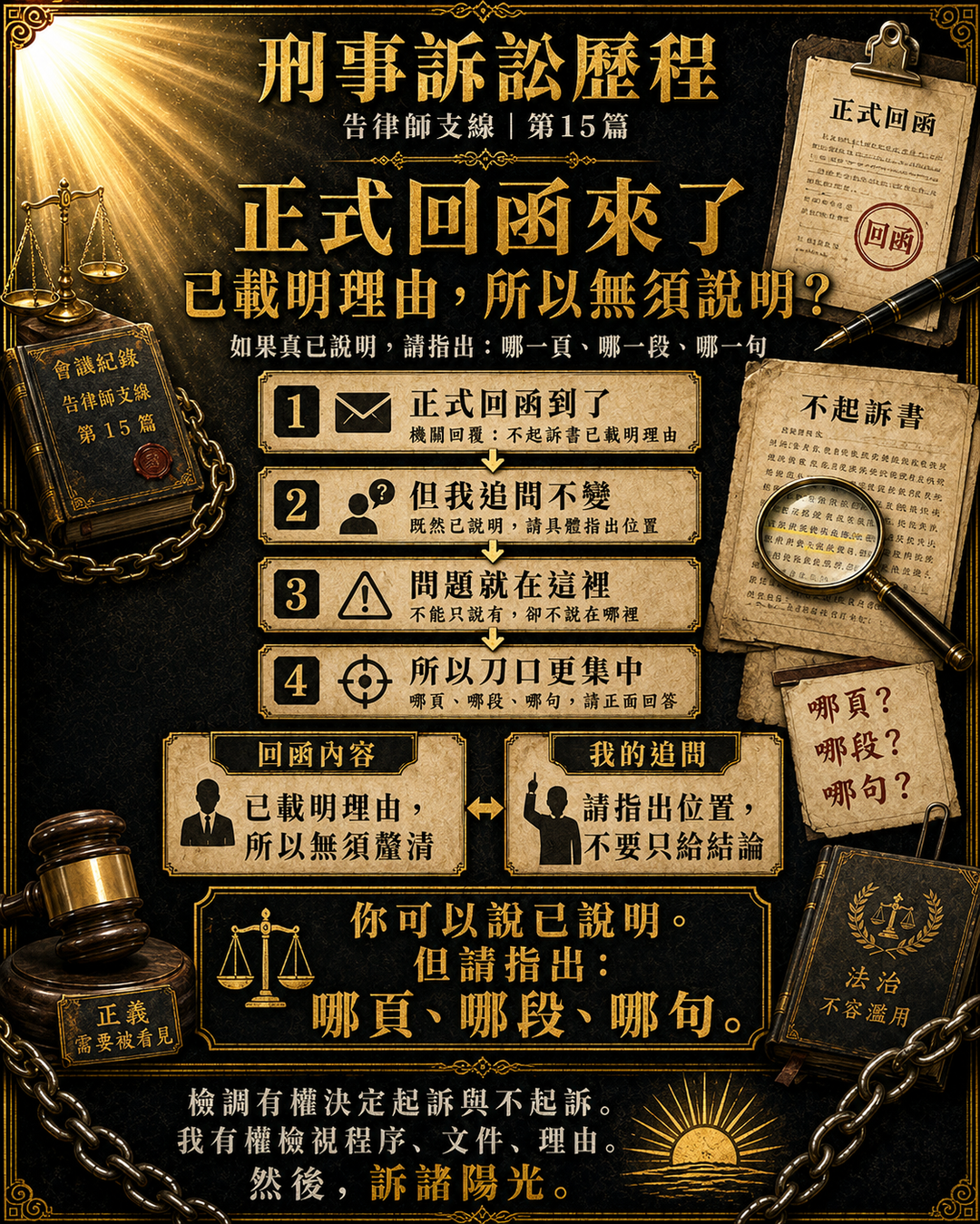 正式回函來了：已載明理由，所以無須說明？