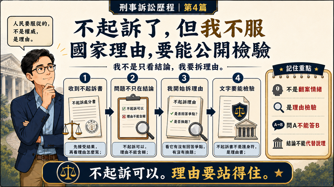 不起訴了,但我不服:國家理由,要能公開檢驗|結尾梗圖
