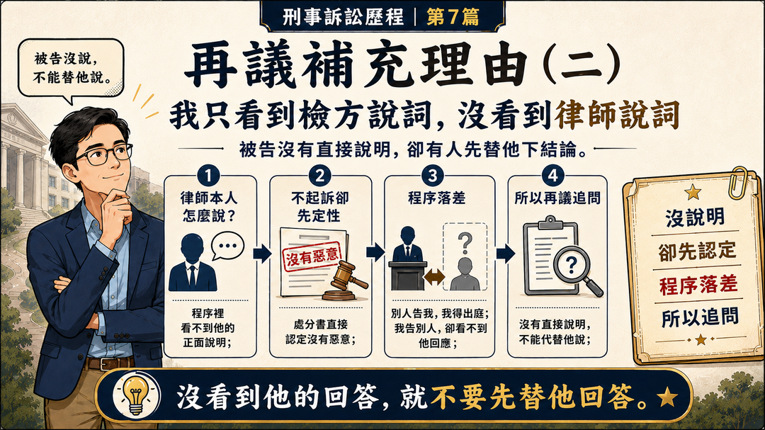 再議補充理由(二):我只看到檢方說詞,沒看到律師說詞|結尾梗圖