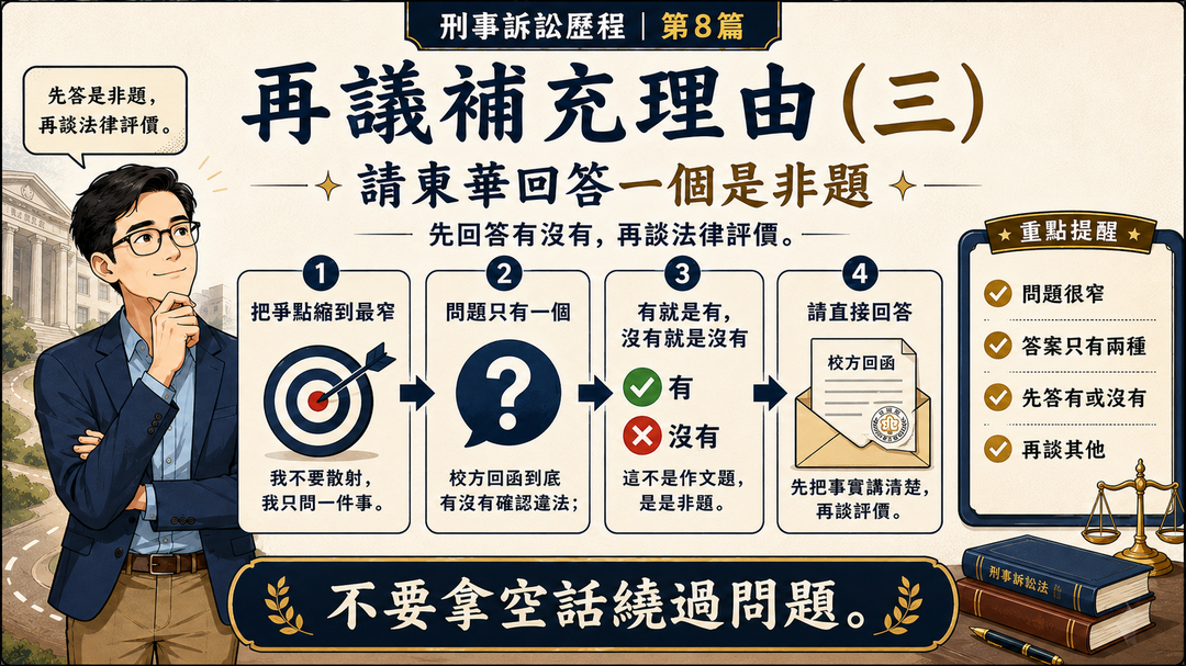 再議補充理由(三):請東華回答一個是非題|結尾梗圖