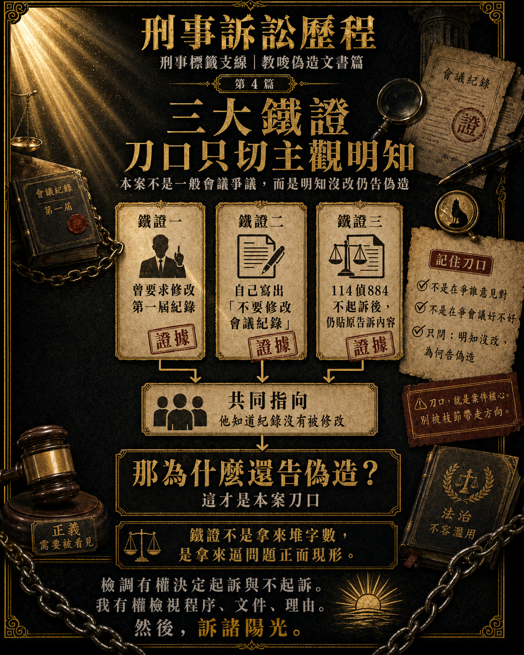 偵訊後,我補了一刀:三大鐵證