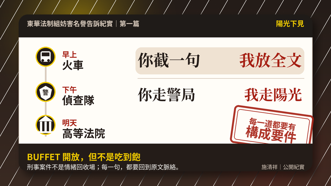 第一篇｜早上火車，下午偵查隊，明天高等法院 上圖