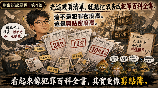 光這幾頁清單,就想把我告成犯罪百科全書