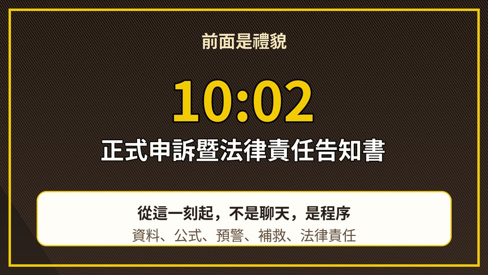 DCWW 07 上梗圖:晚上10點02分正式申訴