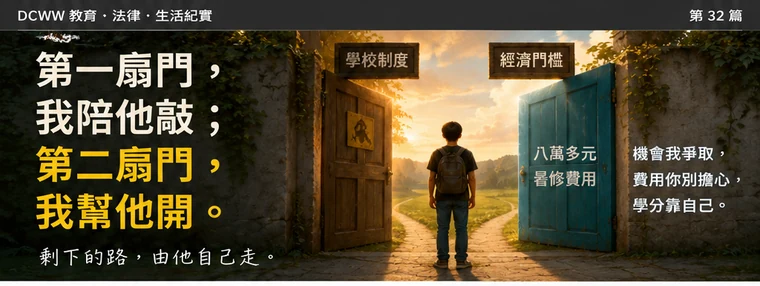 第32篇上梗圖:第一扇門陪他敲,第二扇門幫他開,剩下的路由學生自己走