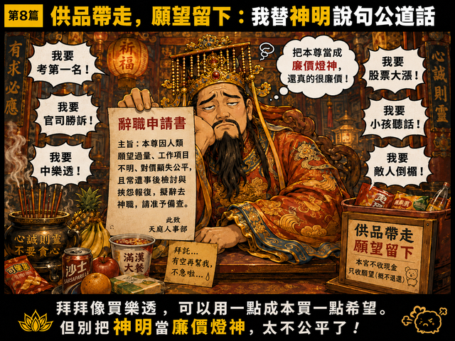 供品帶走,願望留下:我替神明說句公道話