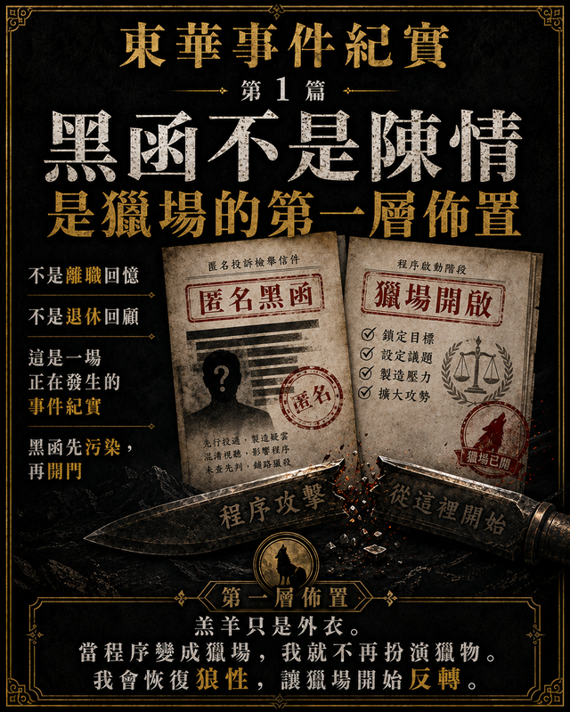 黑函不是陳情,是獵場的第一層佈置