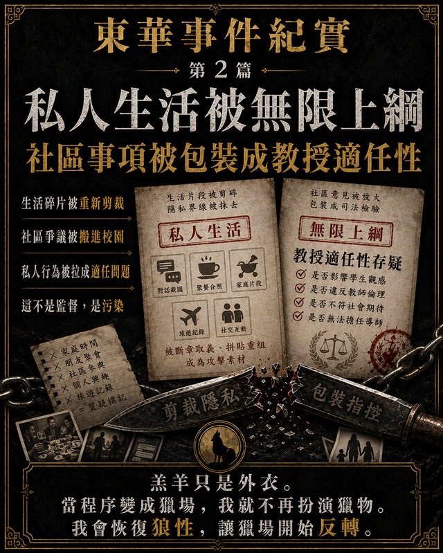 私人生活與社區事項,如何被無限上綱成教授適任性問題