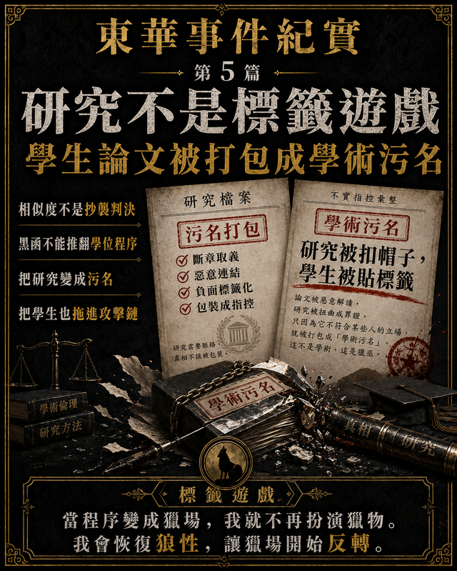 研究不是標籤遊戲:學生論文如何被黑函打包成學術污名
