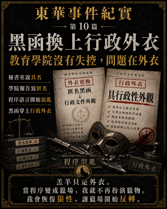 教育學院沒有失控:真正的問題,是黑函換上行政外衣