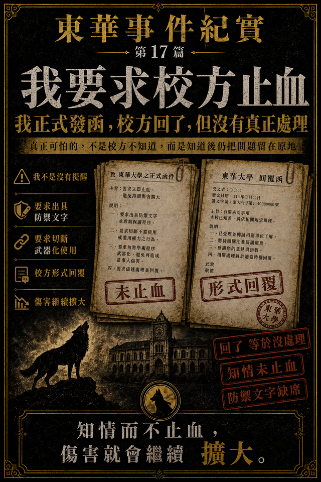 校方回了,但沒有止血:形式回覆如何讓文件武器化繼續發生