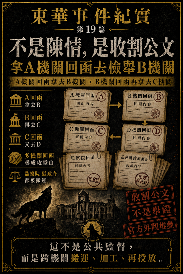不是陳情,是收割公文:拿A機關回函去檢舉B機關