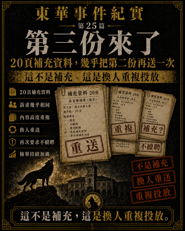 第三份來了:20頁補充資料,幾乎把第二份再送一次