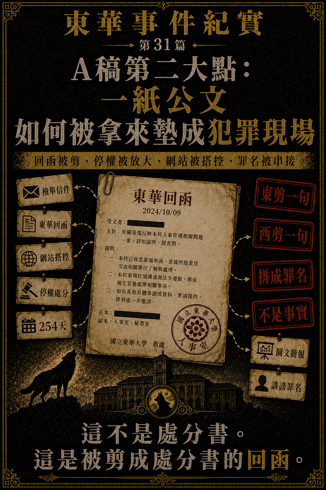 A稿第二大點:一紙公文如何被拿來墊成犯罪現場