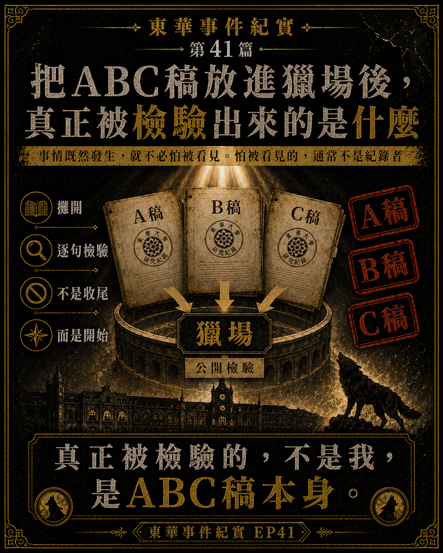把ABC稿放進獵場後,真正被檢驗出來的是什麼