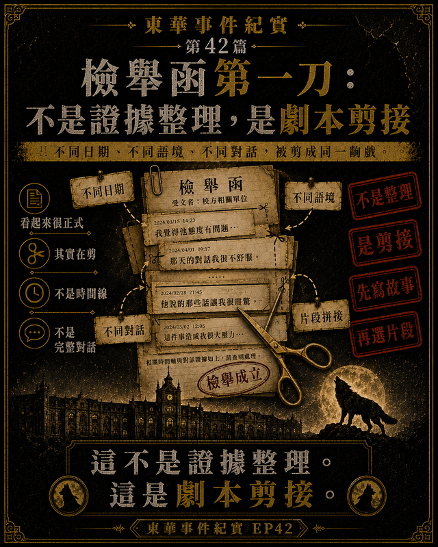 檢舉函第一刀:不是證據整理,是劇本剪接