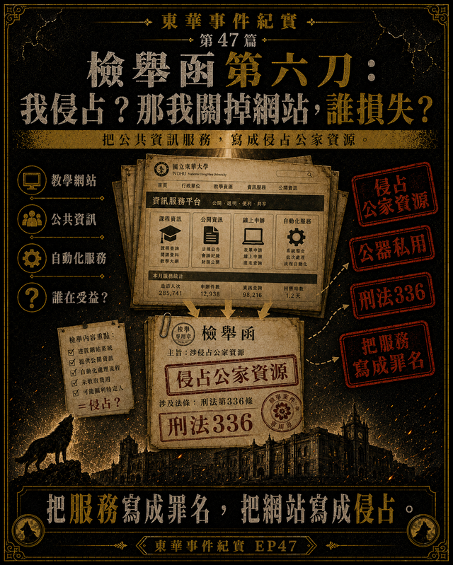 檢舉函第六刀:我侵占?那我關掉網站,誰損失?