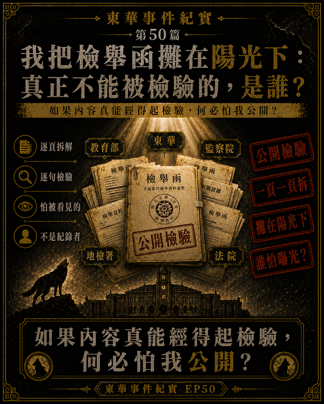 我把檢舉函攤在陽光下:真正不能被檢驗的,是誰?