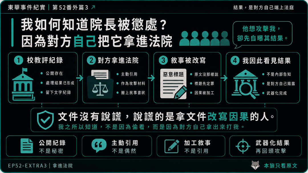 拿院長被懲處回頭告我:這不是證據,是栽贓迴圈|結尾梗圖