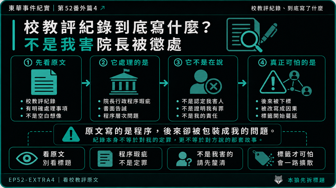 校教評紀錄到底寫什麼?不是我害院長被懲處|結尾梗圖